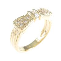 K18YG リボン ダイヤモンドリング