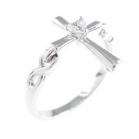 K18WG クロス×ハート ダイヤモンドリング