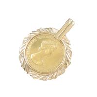 K18YG（枠）コイン ダイヤモンドペンダント