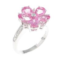 ポンテヴェキオ フラワー ピンクサファイヤリング