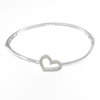 K18WG ハート ダイヤモンドバングル