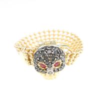 K18YG スカル ルビーリング