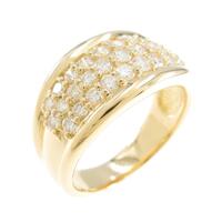 K18YG ハーフエタニティ パヴェ ダイヤモンドリング