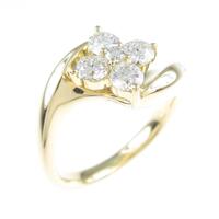 K18YG フラワー ダイヤモンドリング