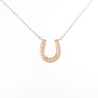 K18PG ホースシュー ダイヤモンドネックレス