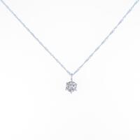 K18WG ソリティア ダイヤモンドネックレス