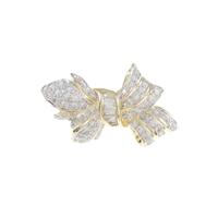 K18YG リボン ダイヤモンドブローチ