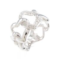 K18WG ハート ダイヤモンドリング