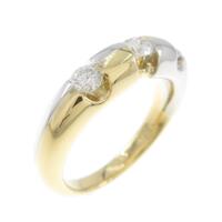 K18YG／PT スリーストーン ダイヤモンドリング