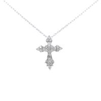 K18WG クロス ダイヤモンドネックレス