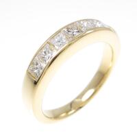 K18YG ハーフエタニティ ダイヤモンドリング