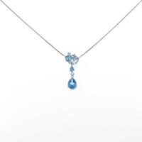 K14WG ブルートパーズネックレス