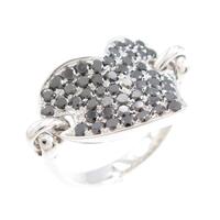 K18WG ハートパヴェ ダイヤモンドリング