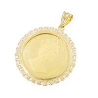 K18YG（枠） コイン ペンダント