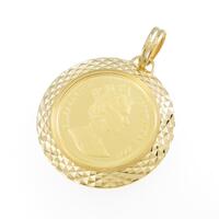 K18YG（枠） コイン ペンダント