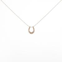 K18YG ホースシュー ダイヤモンドネックレス