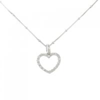 750WG ハート ダイヤモンド ネックレス 0.09CT