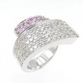 750WG パヴェ サファイヤ リング 0.65CT 拡散処理未検査