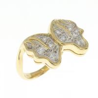 750YG/750WG リーフ ダイヤモンド リング 0.19CT