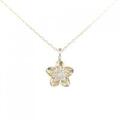 K10YG フラワー ダイヤモンド ネックレス 0.03CT