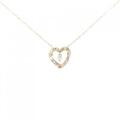 K18PG/K18YG ハート ダイヤモンド ネックレス 0.07CT