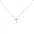 K18WG クロス ダイヤモンド ネックレス 0.10CT