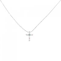 K18WG クロス ダイヤモンド ネックレス 0.10CT