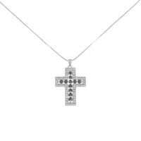 K18WG クロス ダイヤモンド ネックレス 2.00CT
