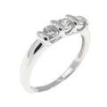 K18WG スリーストーン ダイヤモンド リング 0.28CT