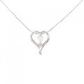 K18WG ハート ダイヤモンド ネックレス 0.12CT
