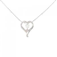 K18WG ハート ダイヤモンド ネックレス 0.12CT