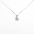 K18WG フラワー ダイヤモンド ネックレス 0.33CT