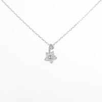 K18WG フラワー ダイヤモンド ネックレス 0.33CT