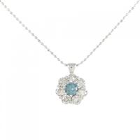 K18WG フラワー ダイヤモンド ネックレス 0.75CT