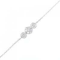 K18WG フラワー ダイヤモンド ブレスレット 0.31CT