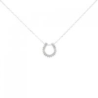 K18WG ホースシュー ダイヤモンド ネックレス