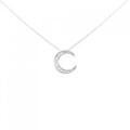 K18WG ムーン ダイヤモンド ネックレス 0.18CT