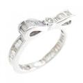 K18WG リボン ダイヤモンド リング 0.03CT