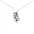 K18WG/K14WG サファイヤ ネックレス 0.80CT