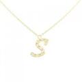 K18YG イニシャルS ダイヤモンド ネックレス 0.05CT