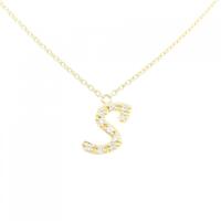 K18YG イニシャルS ダイヤモンド ネックレス 0.05CT
