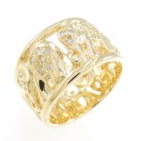 K18YG エレファント ダイヤモンド リング 0.45CT