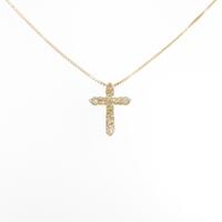 K18YG クロス ダイヤモンド ネックレス 0.3CT