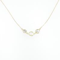 K18YG スリーストーン ダイヤモンド ネックレス
