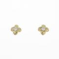 K18YG フラワー ダイヤモンド ピアス 0.20CT