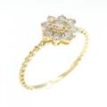 K18YG フラワー ダイヤモンド リング 0.30CT