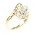 K18YG フラワー ダイヤモンド リング 0.50CT