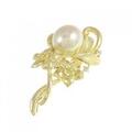 K18YG フラワー 白蝶パール ブローチ 10.7mm