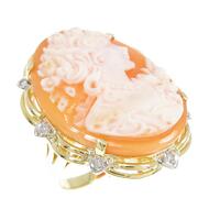 K18YG/PT シェルカメオ リング