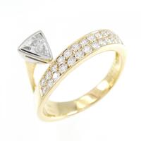 K18YG/PT ダイヤモンド リング 0.415CT